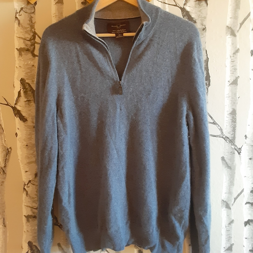 Blue cashmere half-zip